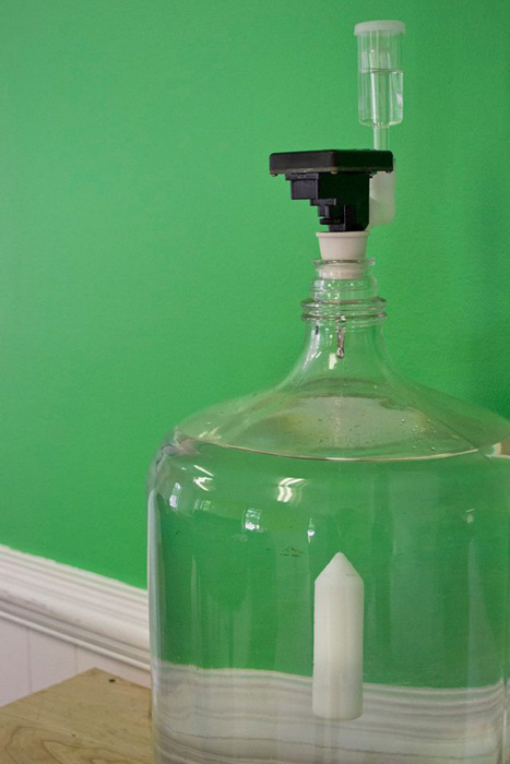 BeerBug installed on a glass carboy